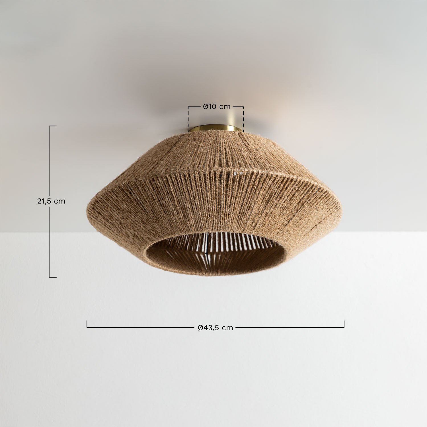 Lampa sufitowa z naturalnej liny Rachid , rozmiary