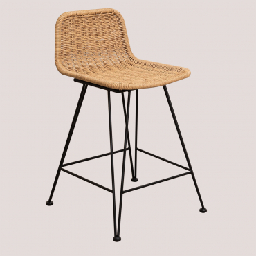 Wysoki Rattanowy Taboret Ogrodowy Sunset Vali ↑60 Cm - Sklum