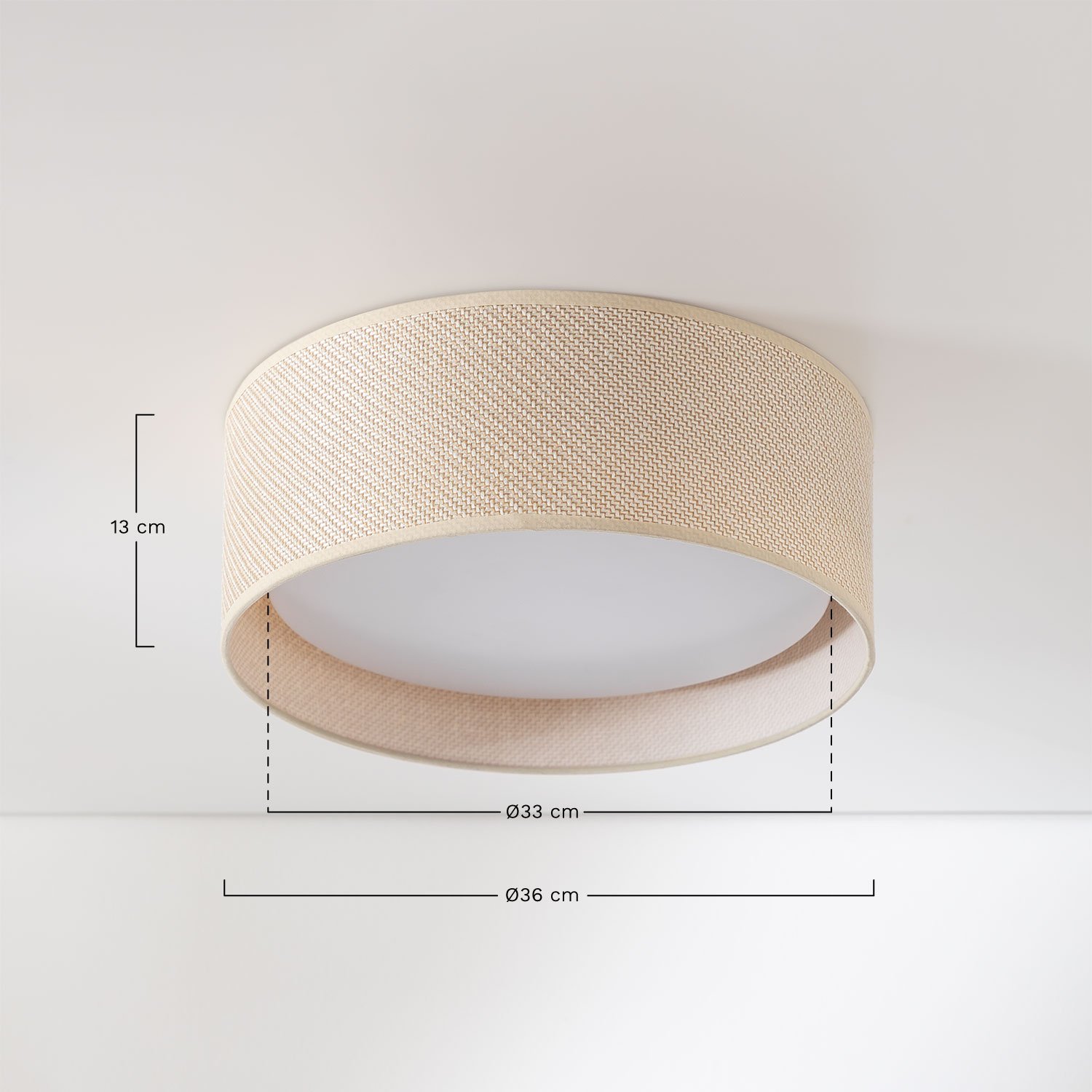 Lampa sufitowa z rattanu Masha, rozmiary