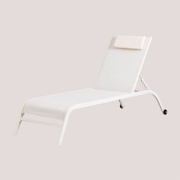 Leżak Z Regulowanym Oparciem Z Poduszką Therys Gardenia Biel - Sklum