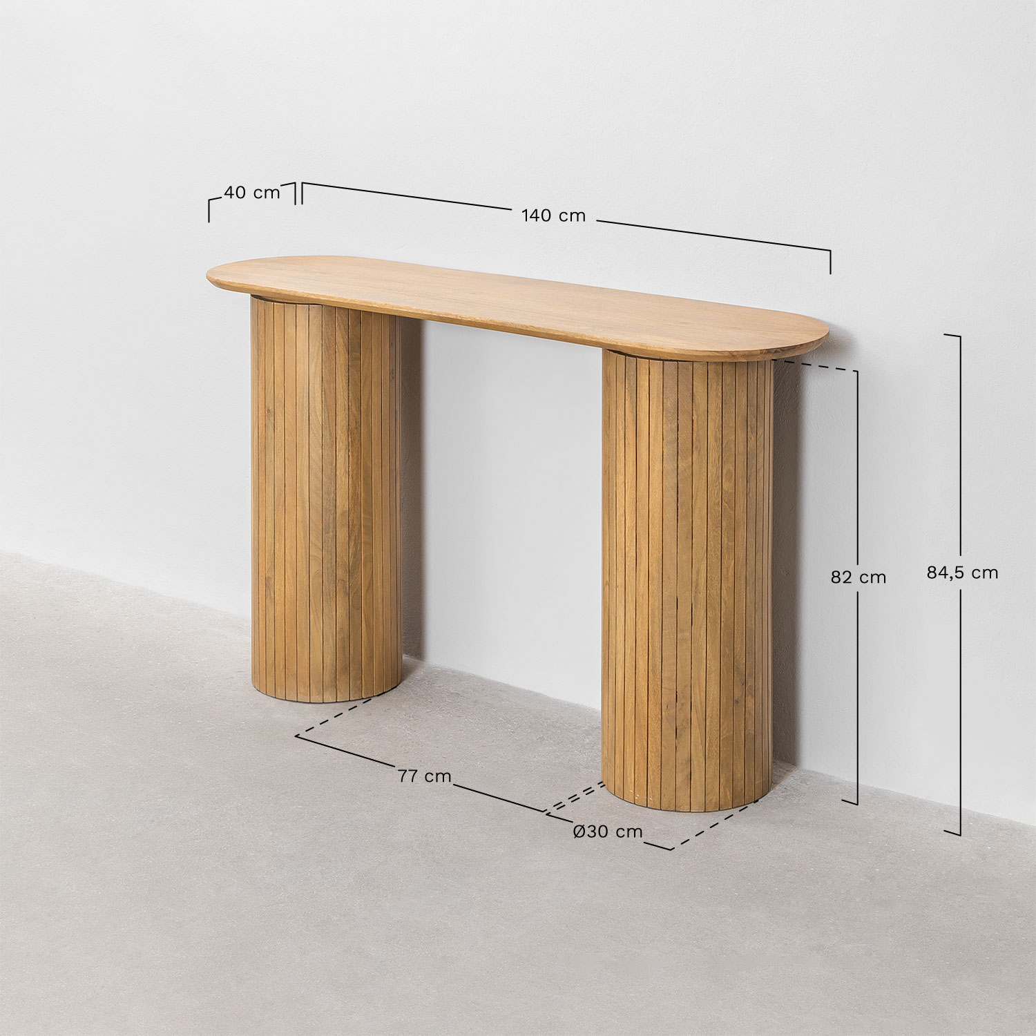 Konsola do przedpokoju z drewna mango Analis, rozmiary