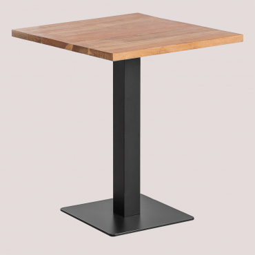 Kwadratowy Stolik Barowy Z Drewna Akacjowego Ristretto ↔︎ 70 Cm & Czarny - Sklum