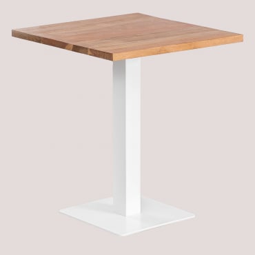 Kwadratowy Stół Barowy Z Drewna Akacjowego Ristretto ↔︎ 70 Cm & Blanco - Sklum