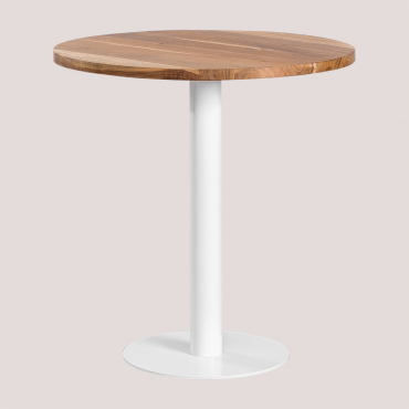 Okrągły Stół Barowy Z Drewna Akacjowego Macchiato Ø70 Cm & Blanco - Sklum