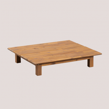 Prostokątny Stolik Kawowy Do Ogrodu 85x75 Cm Z Drewna Akacjowego Brina Akacja Brąz - Sklum