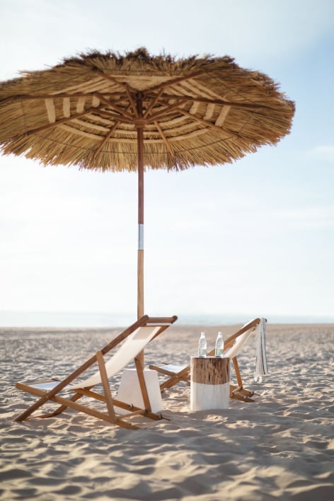 Parasol Ø250 cm z drewna tekowego Anakena