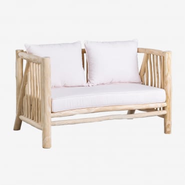 2-osobowa Sofa Ogrodowa Z Drewna Tekowego Narel Naturalna - Sklum