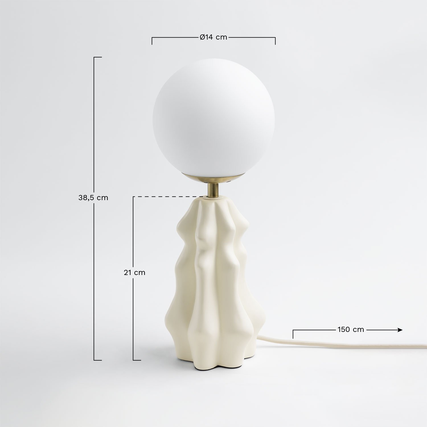 Ceramiczna lampa stołowa ze szklanych kulek Makalu   , rozmiary