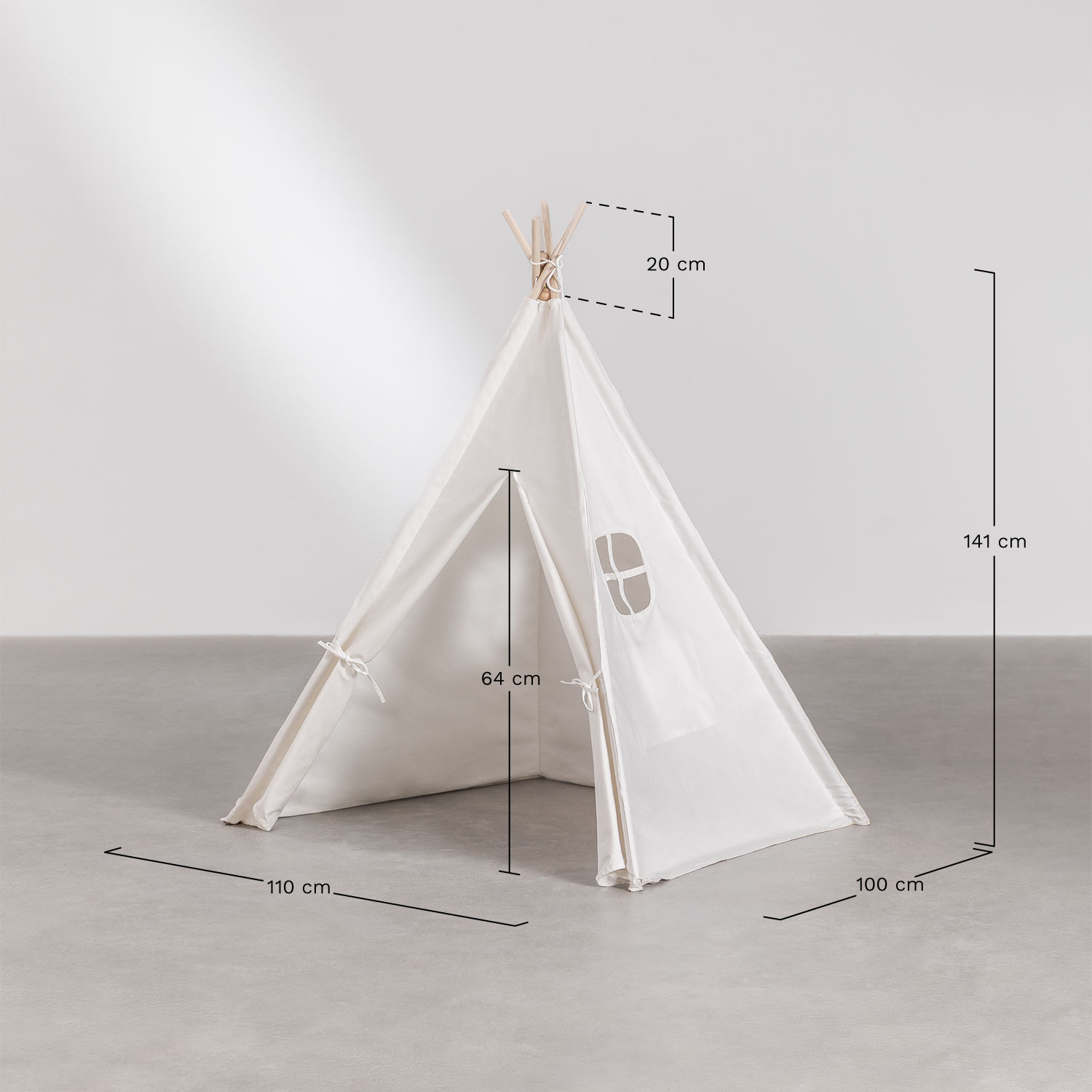 Namiot Tipi Totki Kids, rozmiary