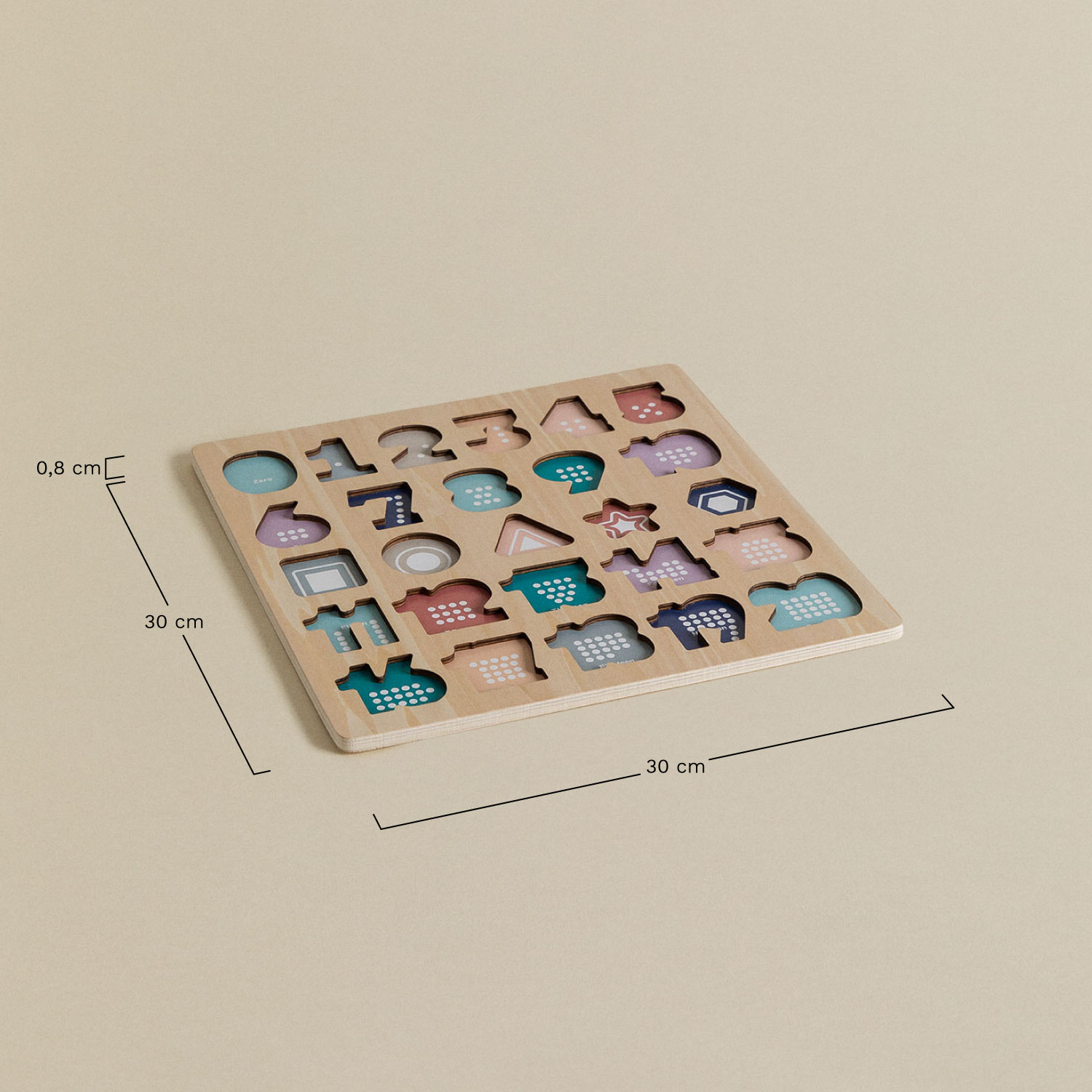 Drewniane puzzle z liczbami Nemi Kids, rozmiary