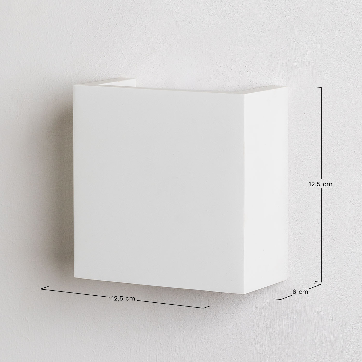 Kinkiet LED gipsowy Gadea, rozmiary