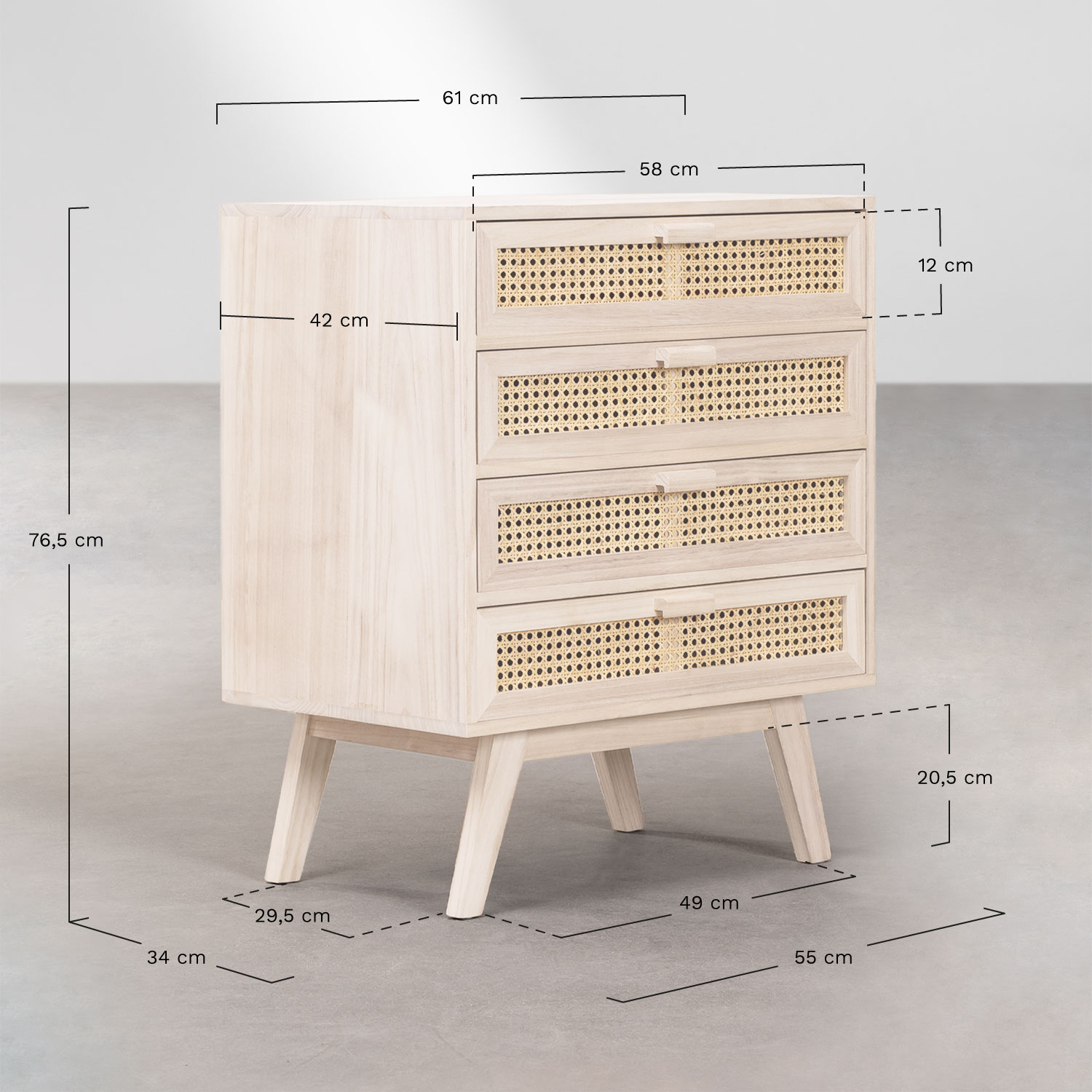 Drewniana Komoda Ralik Design, rozmiary