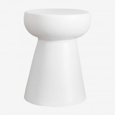 Okragly Ceramiczny Stolik Bocznyi Karus Biała - Sklum