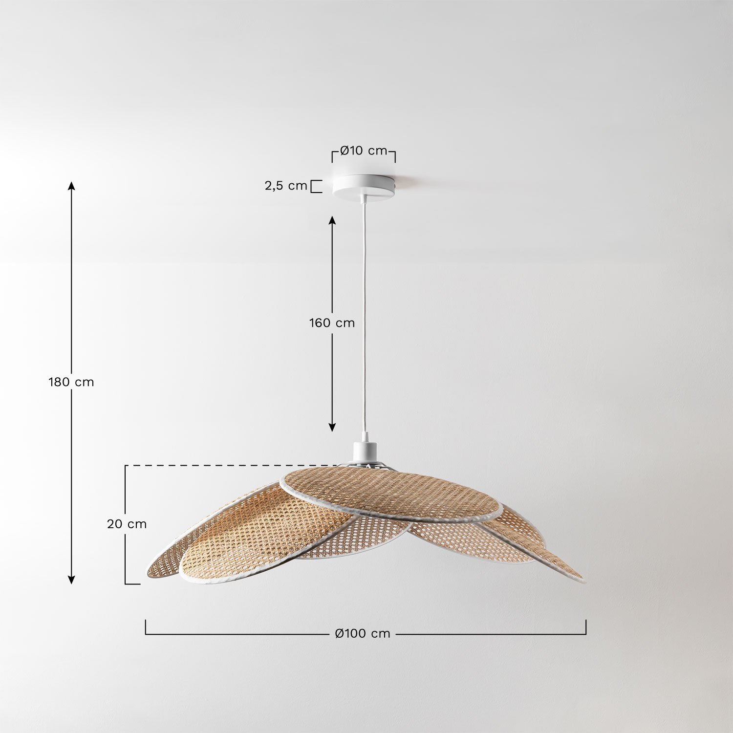 Lampa sufitowa Okai Pure , rozmiary