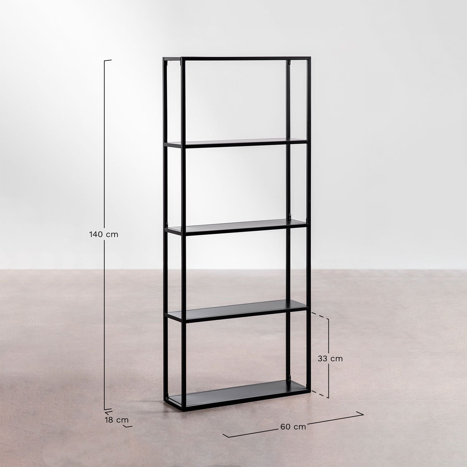 Modułowa półka ścienna 60 cm ze stali Thura, rozmiary