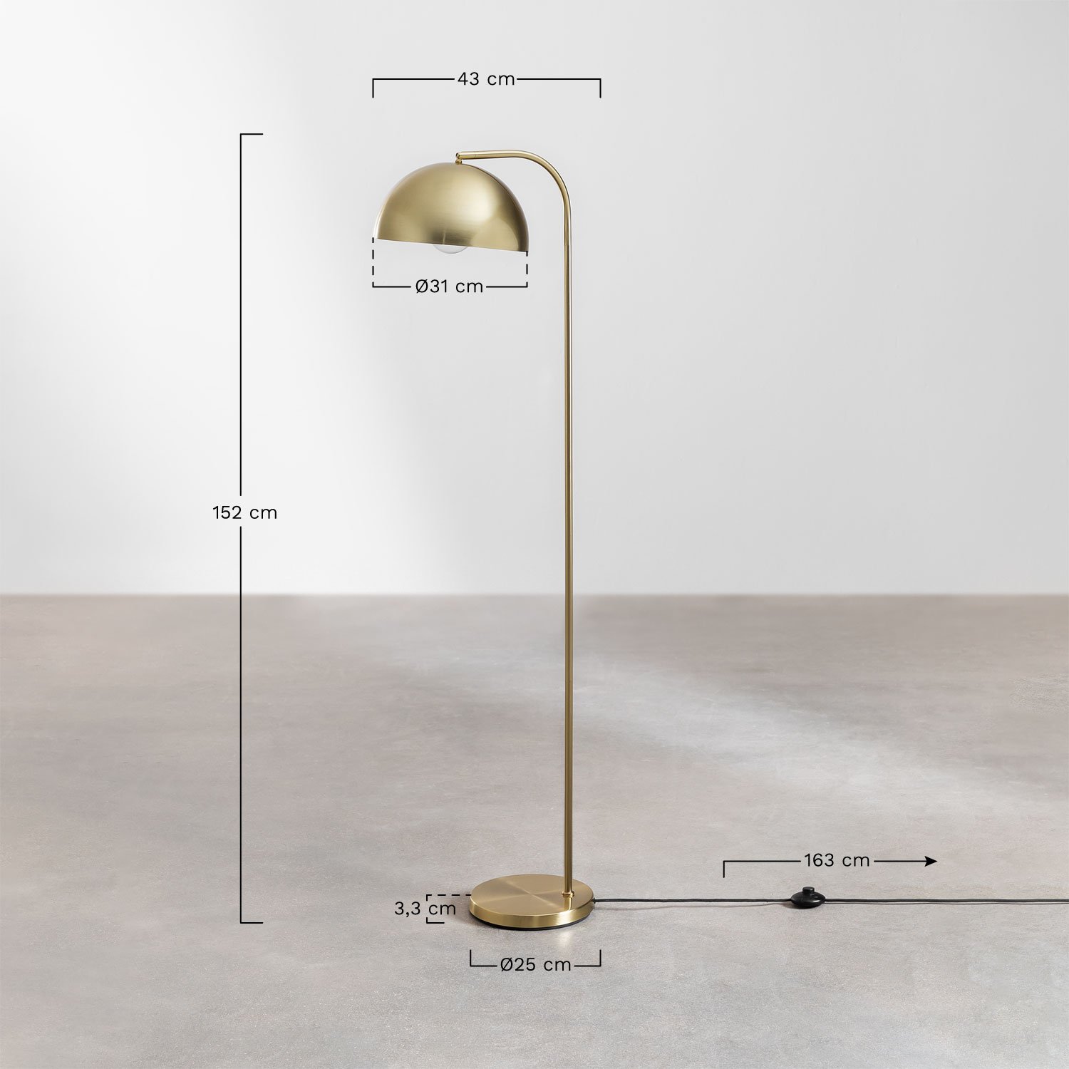 Lampa podłogowa Nura, rozmiary