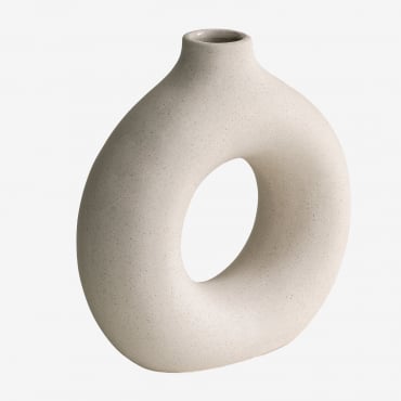 Wazon Ceramiczny Dalita ↑18 Cm Kremowa - Sklum