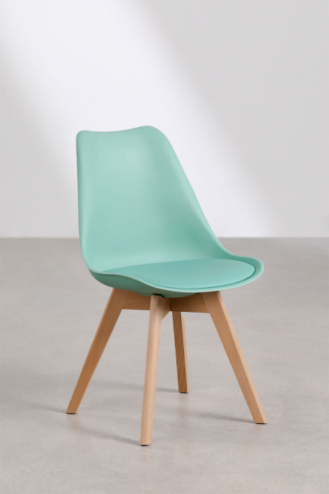 Zestaw 4 skandynawskich krzeseł do jadalni - Verde Jade