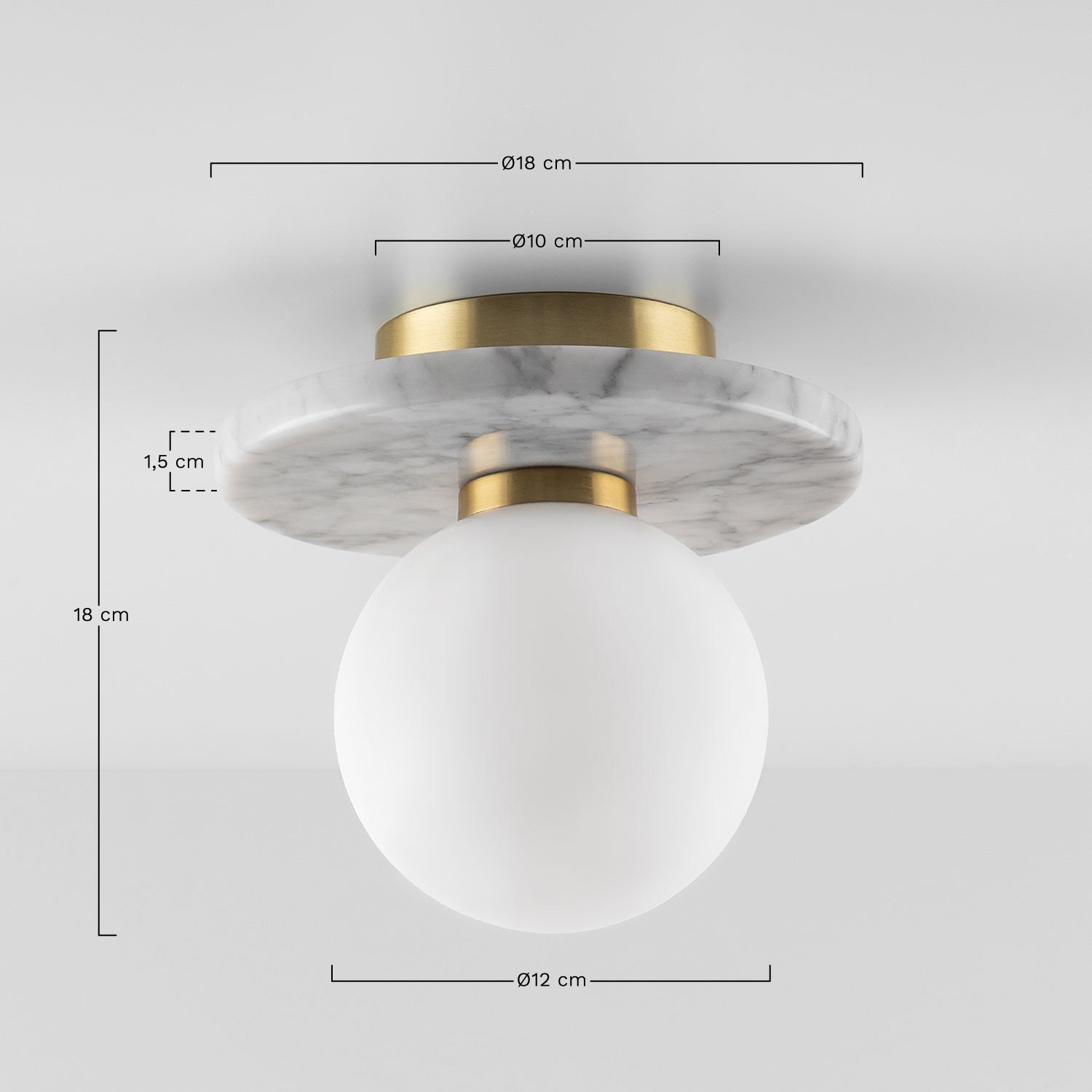 Lampa sufitowa Eustace z marmuru i szkła , rozmiary