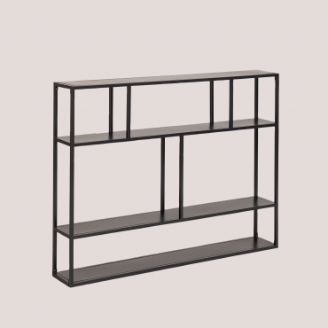 Regal Modulowy Scienny Z Metalu (120 Cm) Thura Czarny Węgiel - Sklum