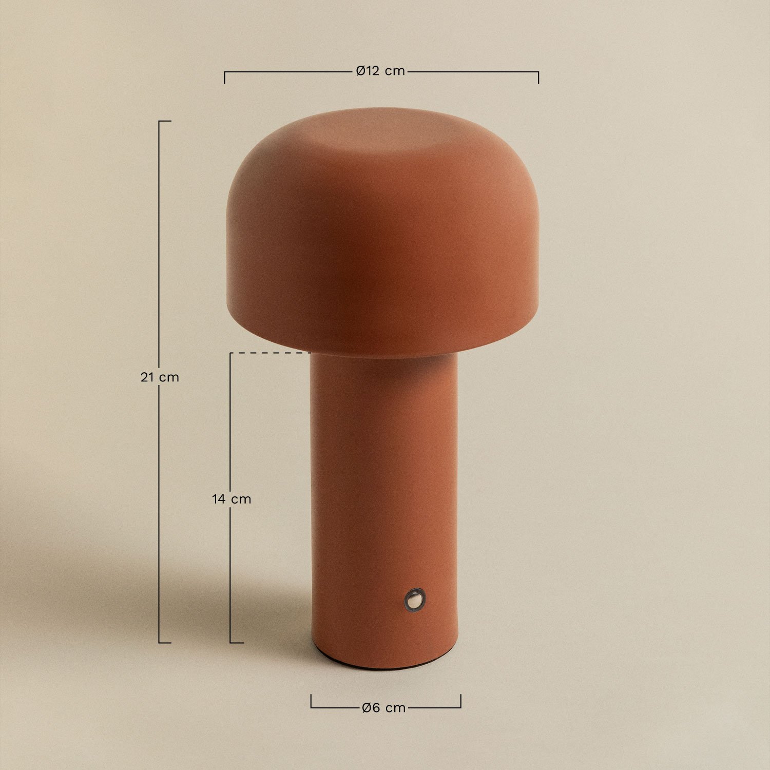 Bezprzewodowa lampa stołowa LED z żelaza Loentia, rozmiary