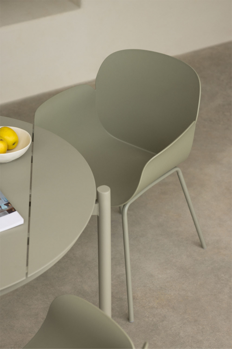 Krzesło ogrodowe z polipropylenu i stali Lynette - Bamboo Green