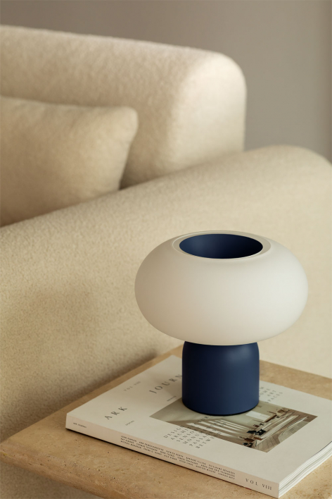 Lampa stołowa LED z kryształu i stali Deruent