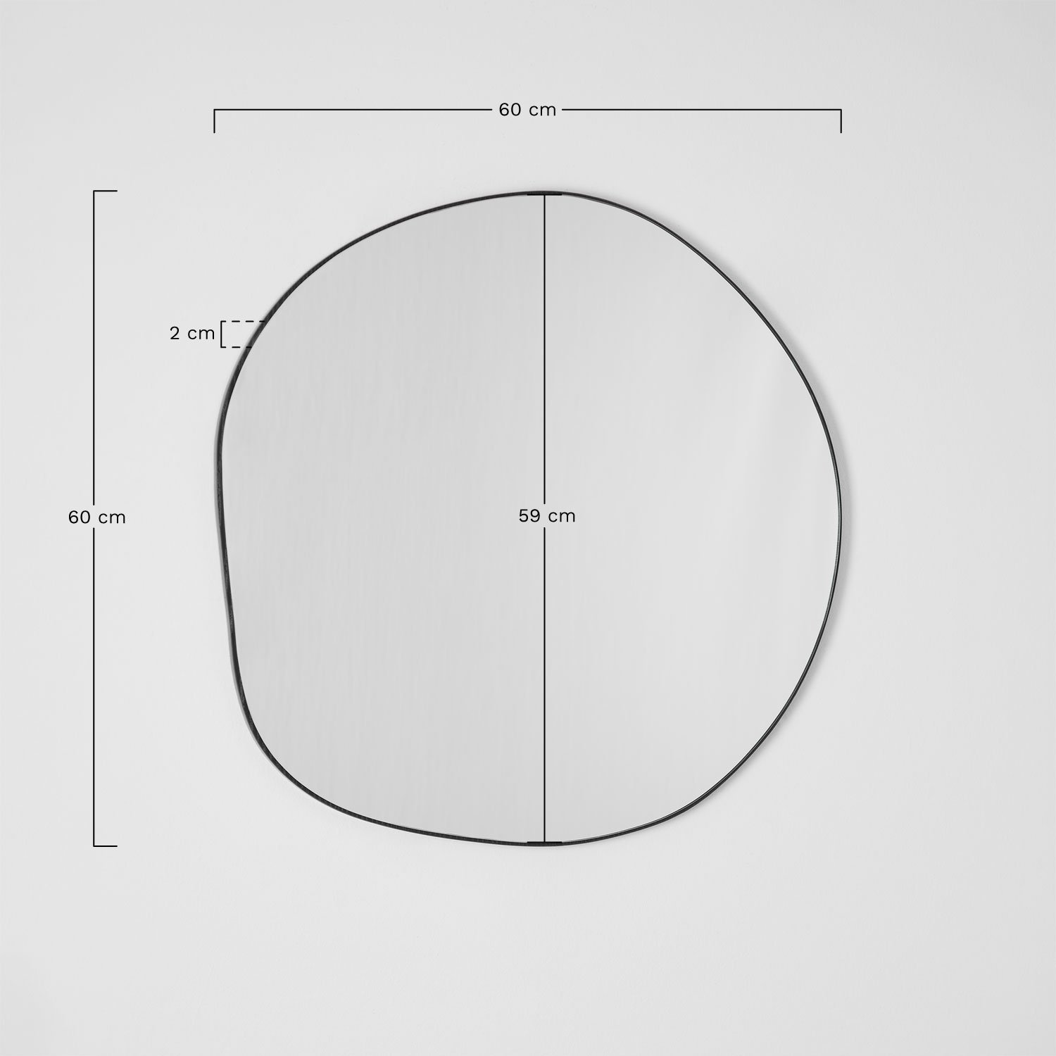 Lustro ścienne z MDF 60x60 cm Nonceva, rozmiary