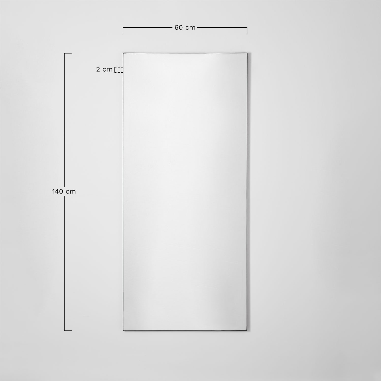 Prostokątne lustro ścienne z MDF 60x140 cm Vuaret, rozmiary
