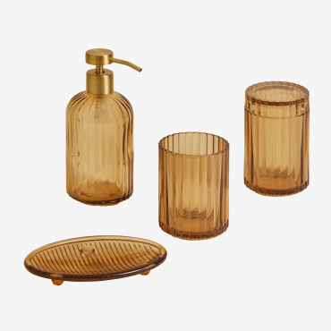 Zestaw Łazienkowy Gariel Glass Żółty Bursztyn - Sklum