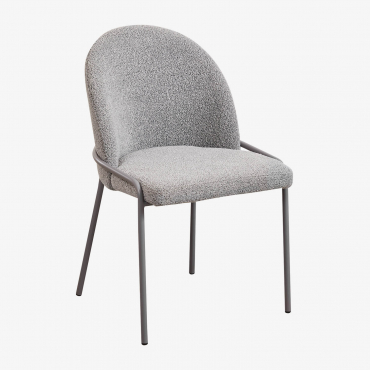 Zestaw 2 Tapicerowanych Krzeseł Do Jadalni Grolet Curly Antracita Grey - Sklum