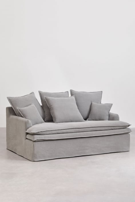 Sofa Lounge Grace z lnu i bawełny - Tkaniny Dark Grey