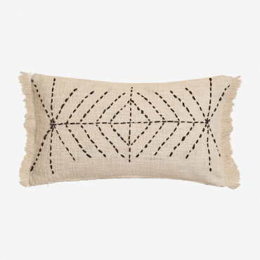 Prostokątny Poduszka 30x50 Cm Z Bawełny Iguatu Kremowa - Sklum