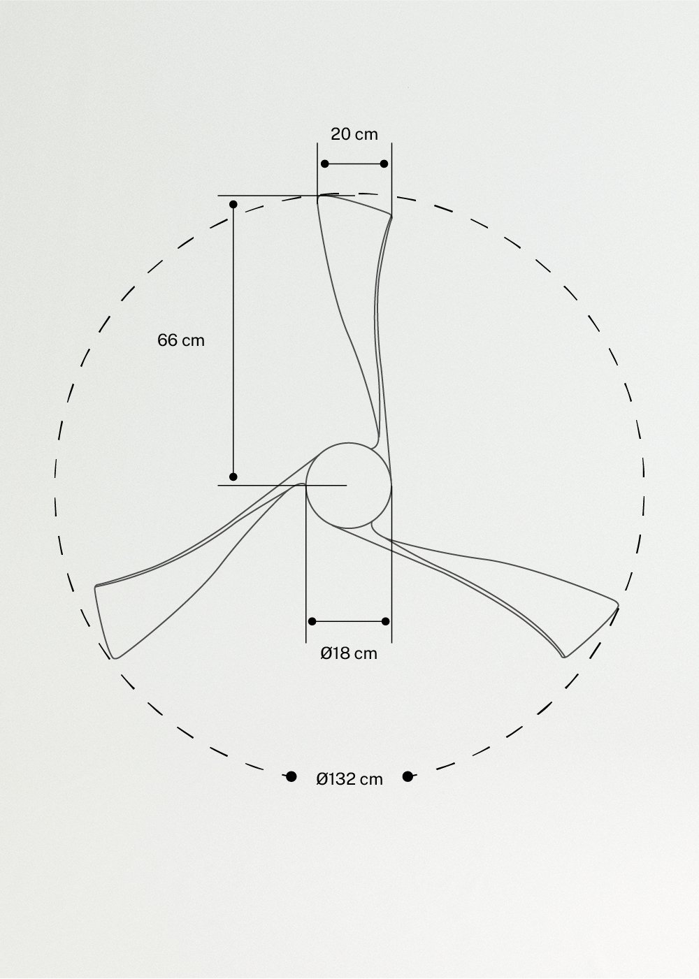 CREATE - PACK - Ceiling fan RX52-111 + Light, rozmiary