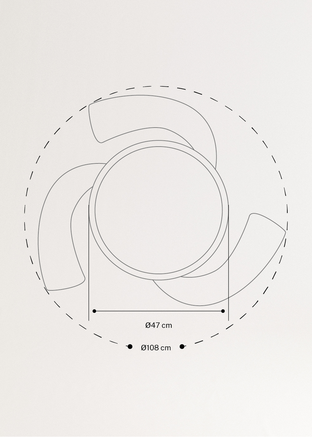 CREATE - WIND CLEAR - Cichy wentylator sufitowy o mocy 40W z wysuwanymi łopatkami o średnicy 108cm i oświetleniem LED 36W, rozmiary