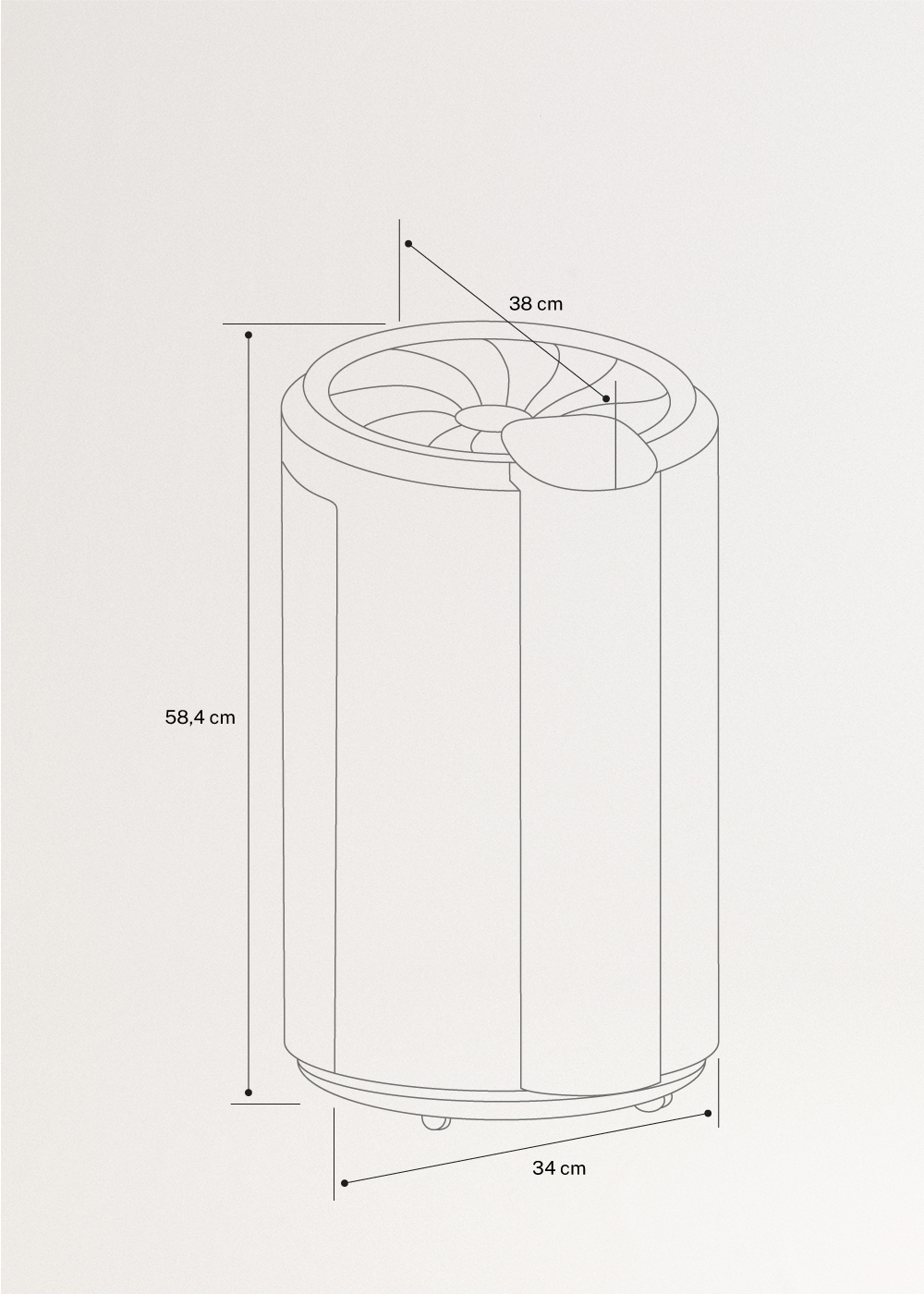 CREATE - DRYPLUS XL-SPIRAL - Osuszacz powietrza 20 l / dzień 90m², rozmiary