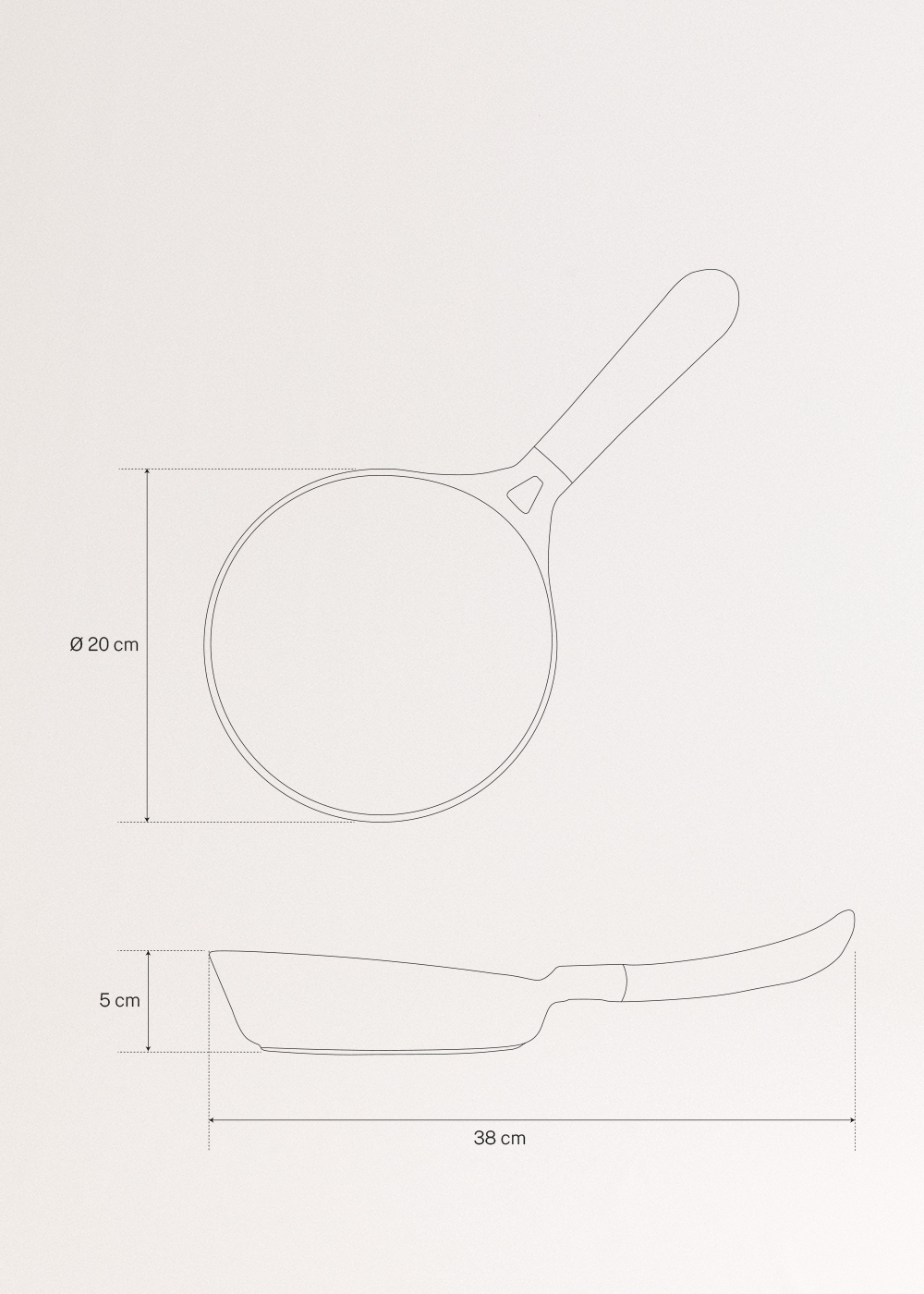CREATE - PAN STUDIO - Sartén de aluminio fundido y asa de baquelita, rozmiary
