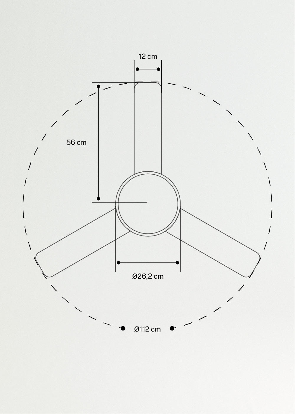 CREATE - WIND BALL - Wentylator sufitowy 40W cichy Ø112 cm i oświetleniem LED 15W, rozmiary