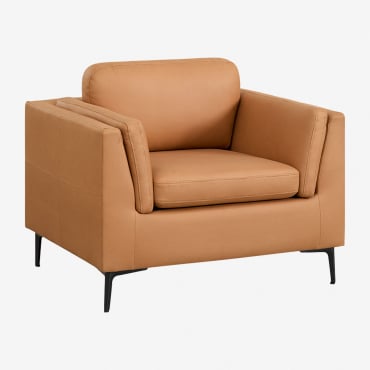 Fotel Soren Ze Skóry Ekologicznej Camel - Sklum