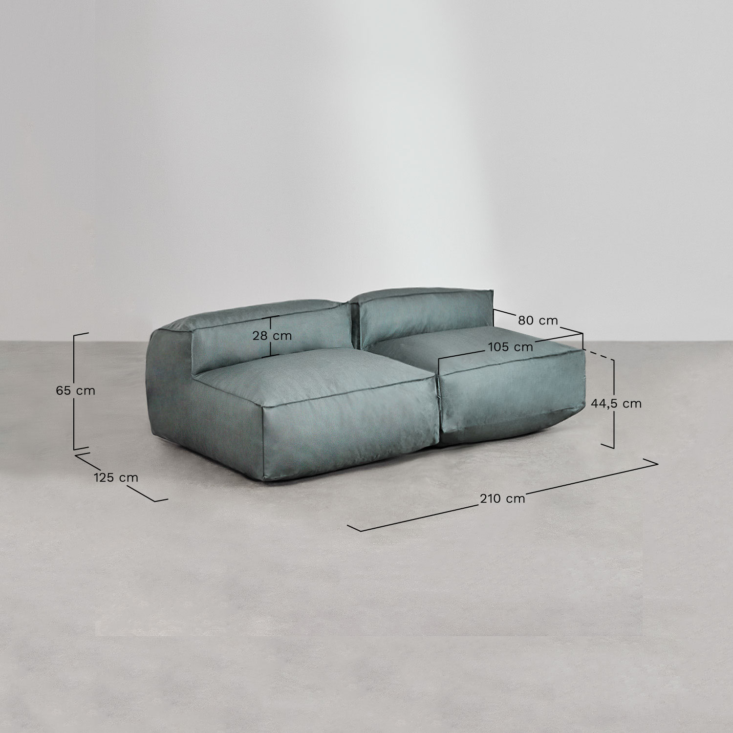 Dojans 2-częściowa modułowa sofa i pufa  , rozmiary