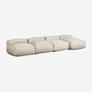 Sofa Modułowa Szezlong 4 Sztuki Dojans Kremowa Semoline - Sklum