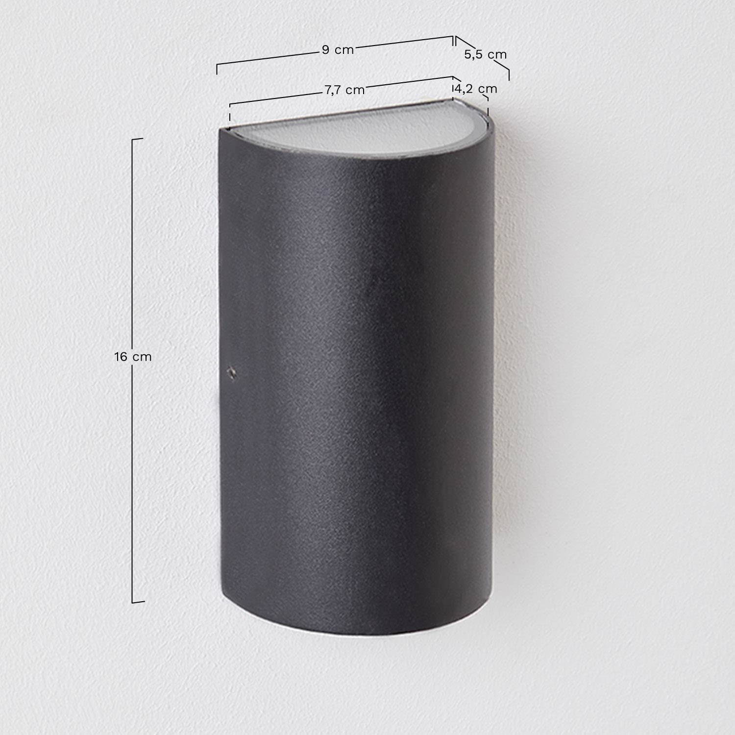 Zewnętrzna lampa ścienna LED z aluminium z 2 punktami świetlnymi Zanvi, rozmiary