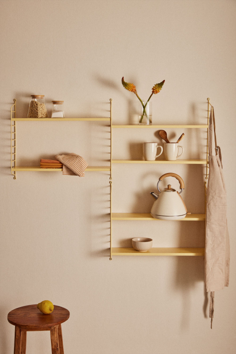 Modułowa półka ścienna ↔︎60 cm ze stali Emine - Vanilla Yellow