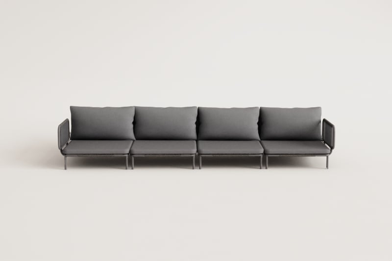 4-częściowa modułowa sofa ogrodowa z 2 narożnikami Roubly 