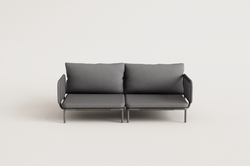 Dwuczęściowa modułowa sofa ogrodowa z 2 narożnikami Roubly