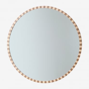 Okrągłe Lustro Ścienne Z Drewna Dębowego (średnica 110 Cm) Sapeira Roble - Sklum