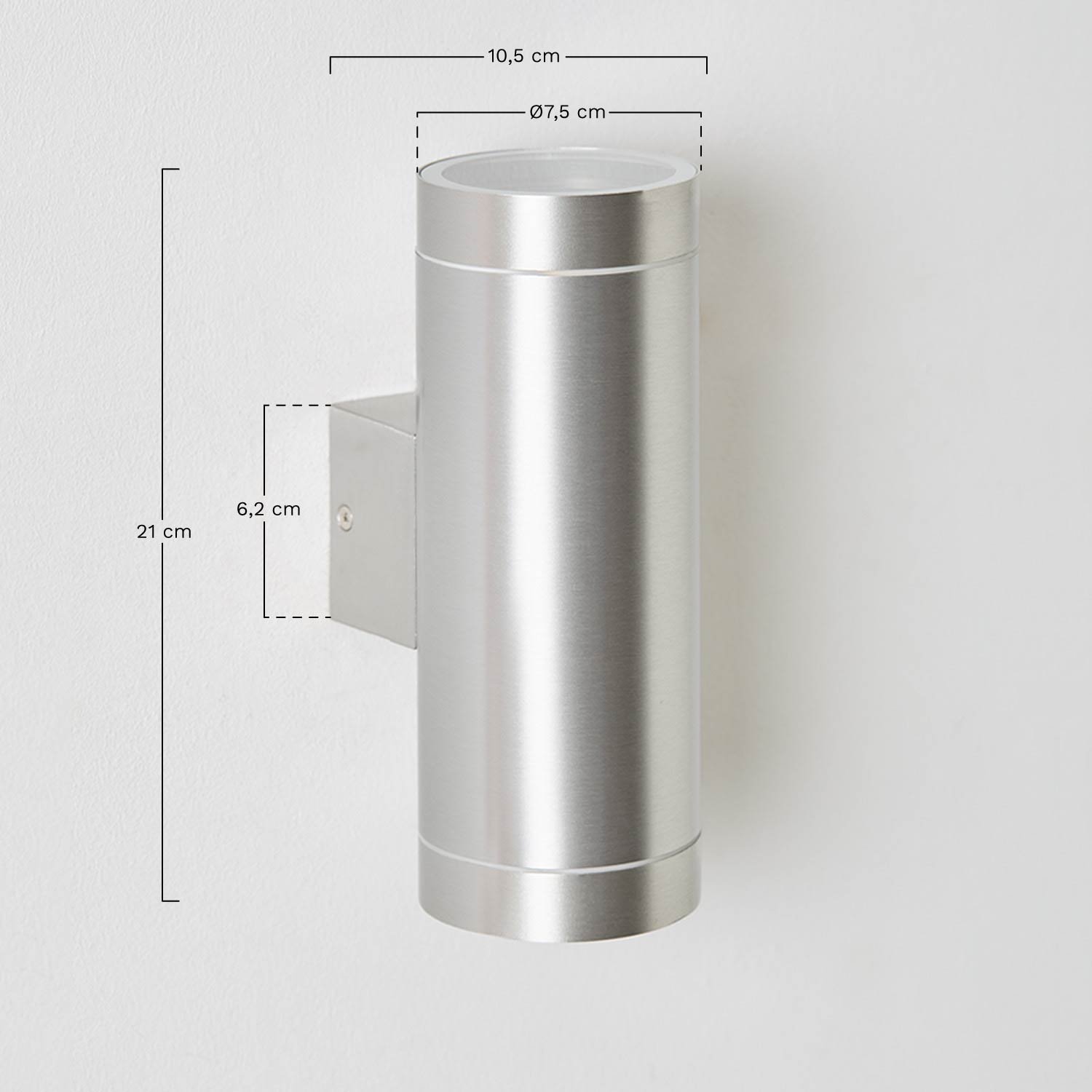 Aluminiowy kinkiet zewnętrzny Sileno z 2 punktami świetlnymi, rozmiary