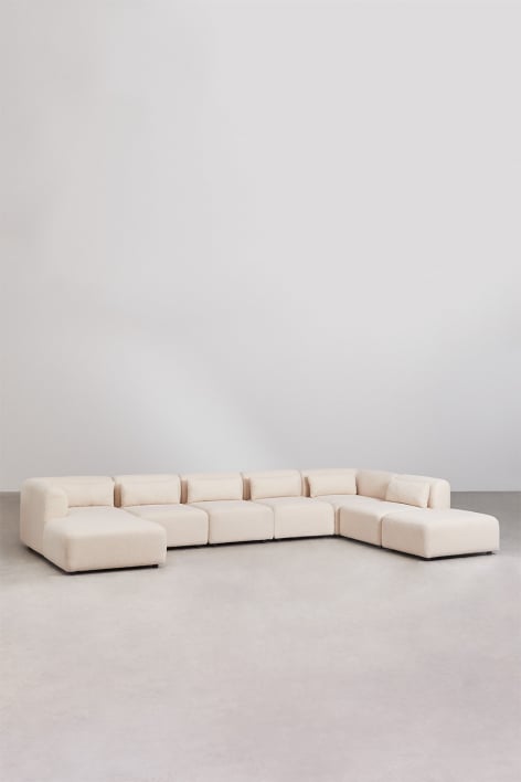 Sofa modułowy z lewym szezlongiem 6-częściowy z pufem Fogler