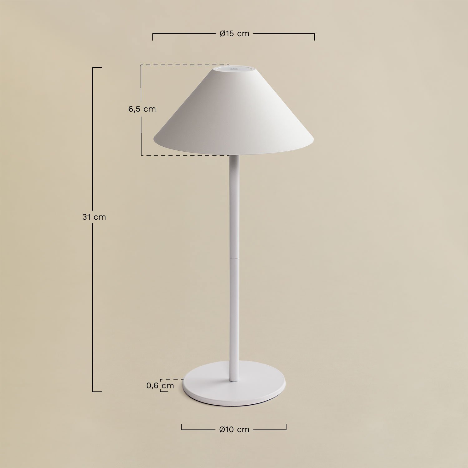 Bezprzewodowa lampa stołowa LED Nebida Outdoor, rozmiary