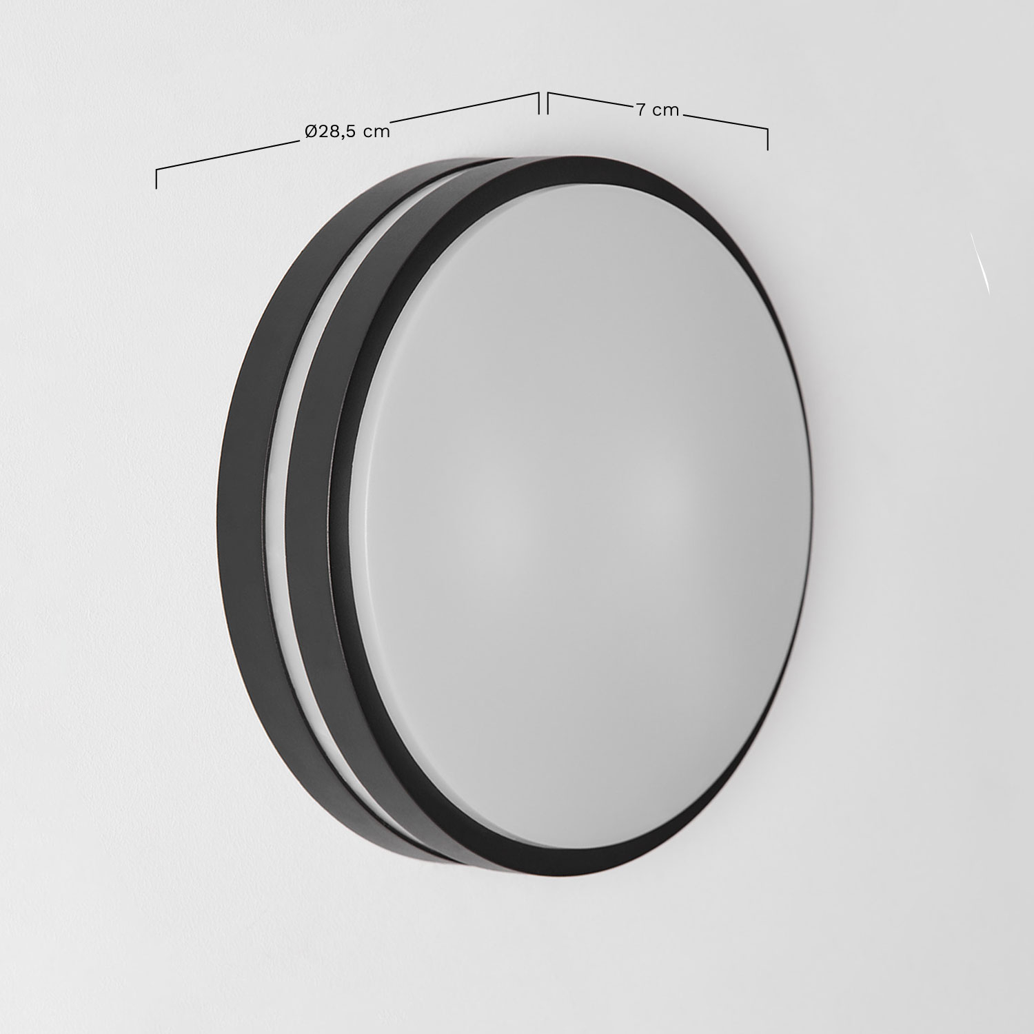 Zewnętrzna lampa ścienna z aluminium Rilamo, rozmiary